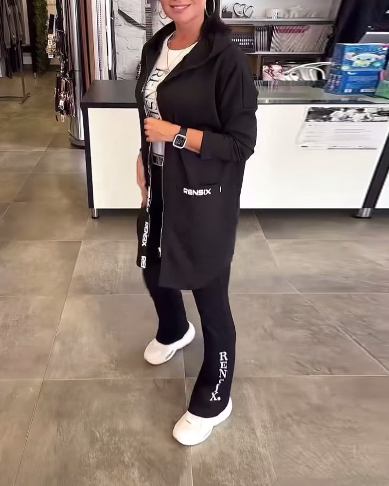 Manteau À Capuche Zippé Mode