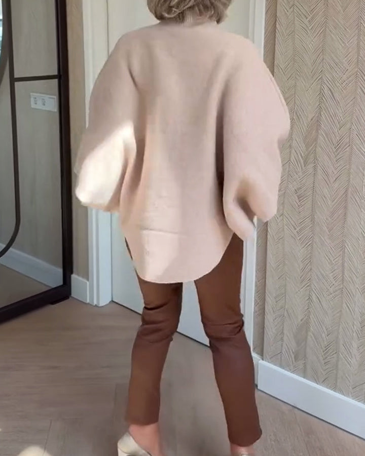 Gilet Col Montant Manches Chauve-Souris