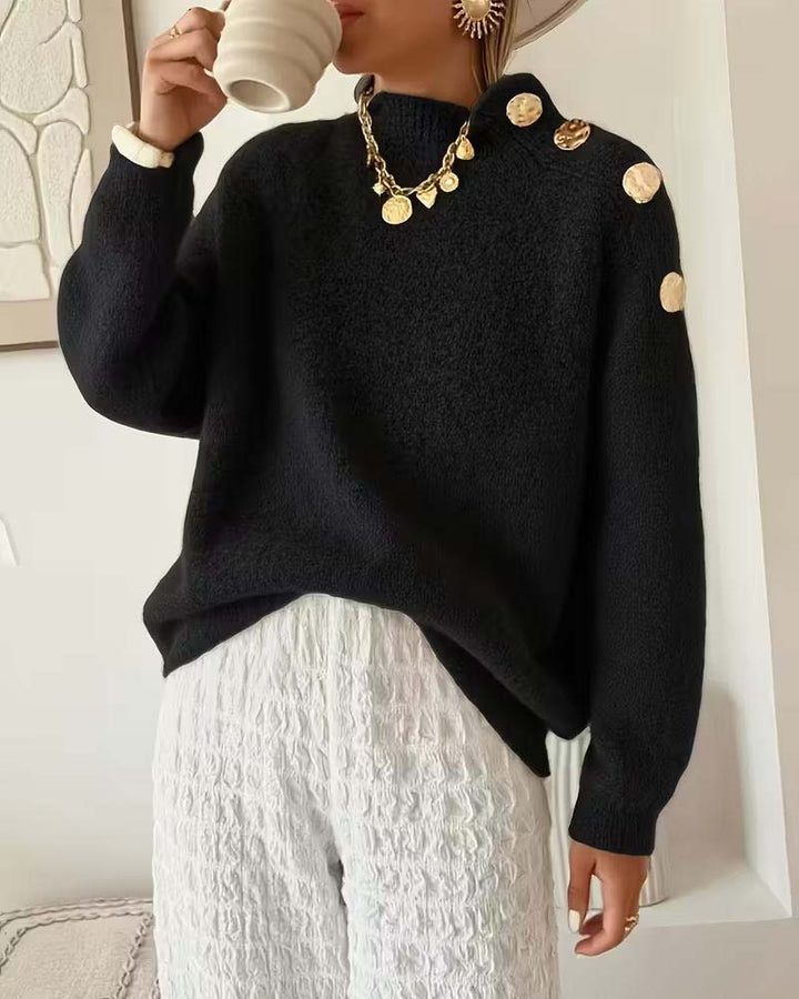 Pull Décontracté À Boutons Métalliques