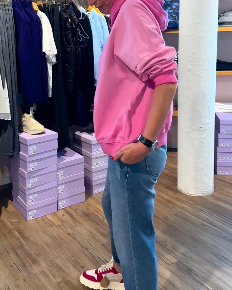 Sweat-shirt à capuche décontracté de couleur dégradée