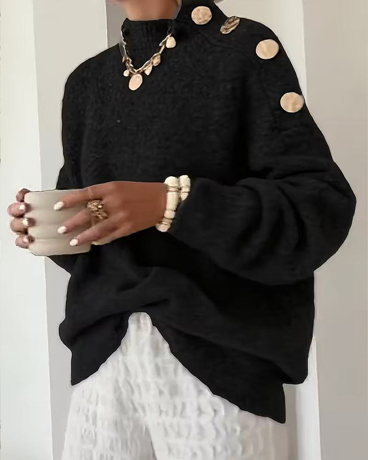 Pull Décontracté À Boutons Métalliques