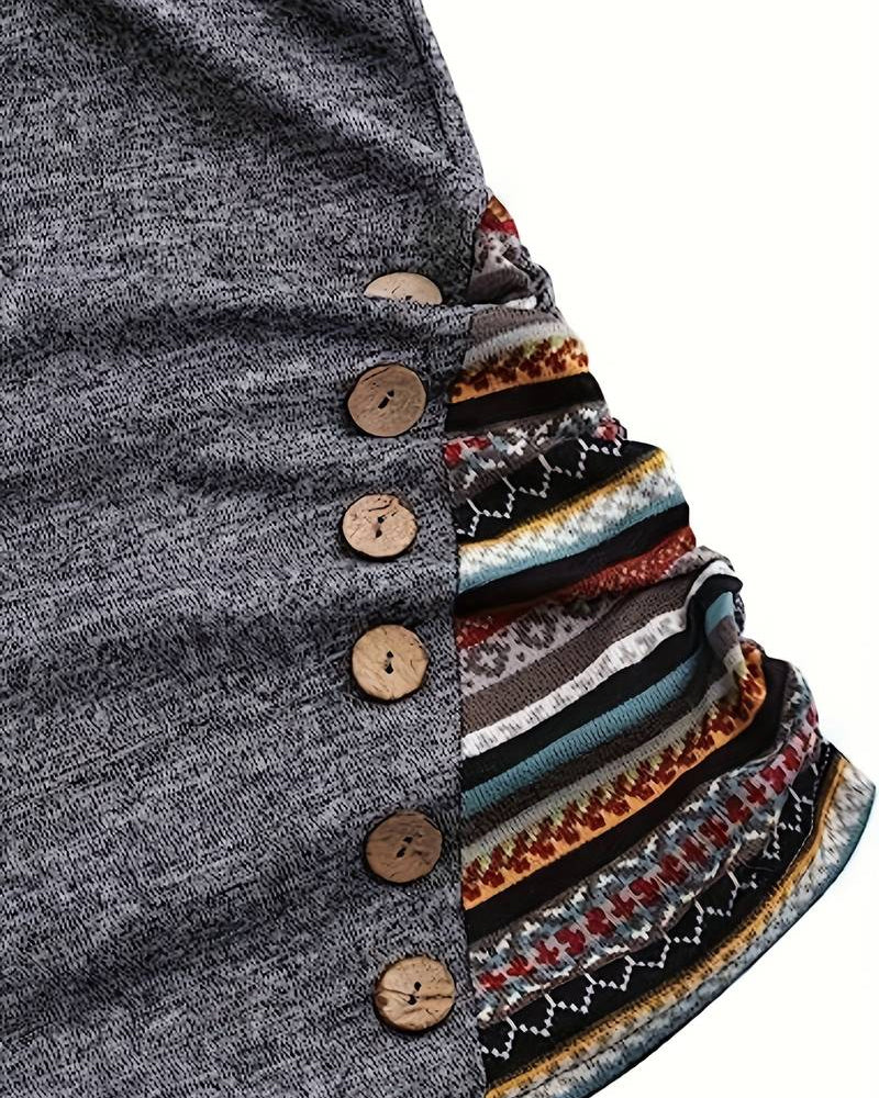 Sweat-shirt à capuche décontracté de couleur contrastée