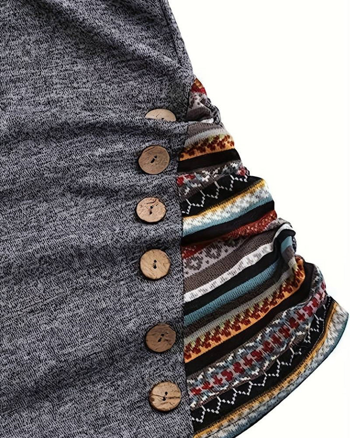 Sweat-shirt à capuche décontracté de couleur contrastée