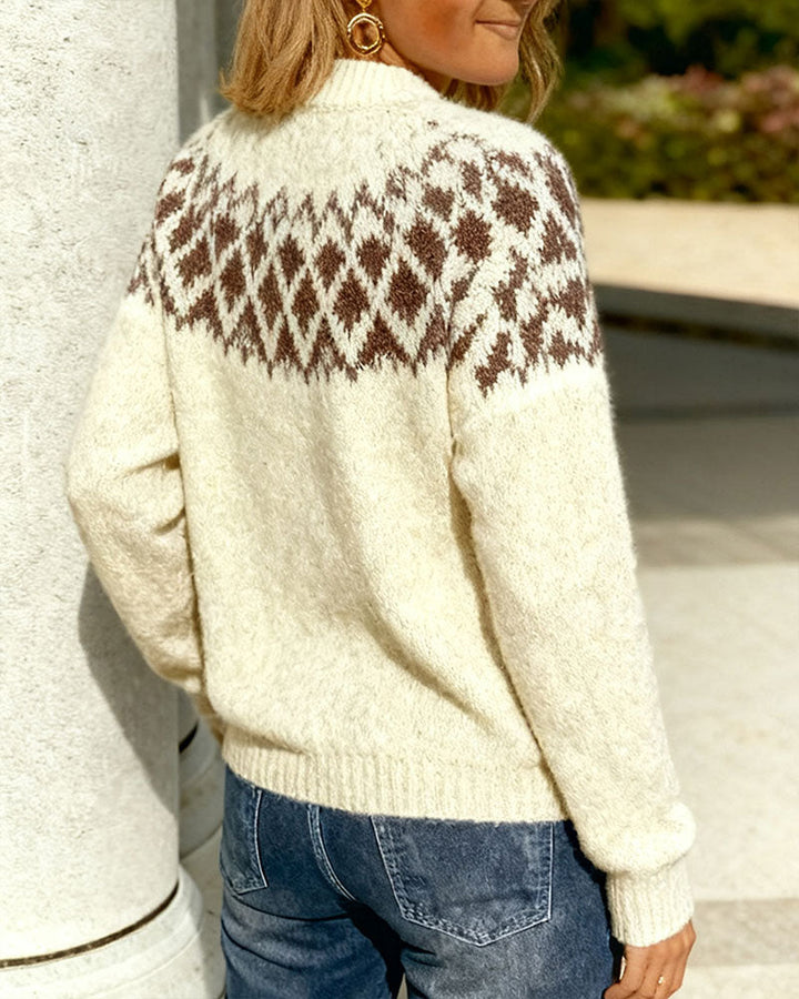 Pull En Jacquard À Grosses Mailles