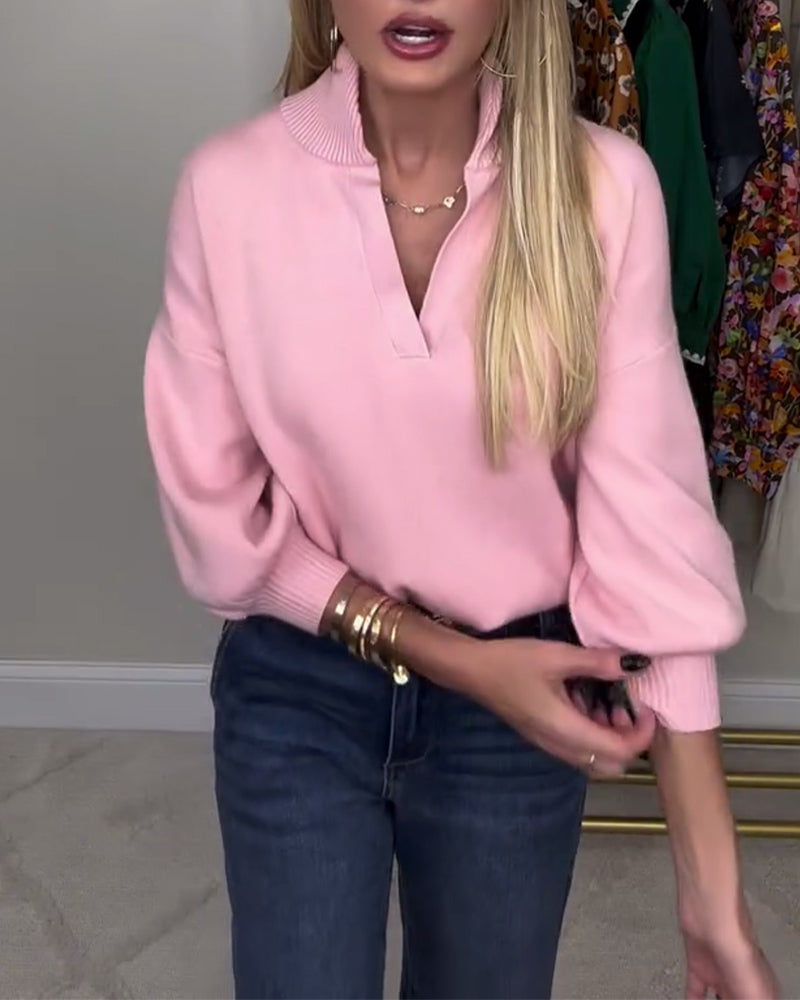 Pull Col En V Tendance Manches Longues