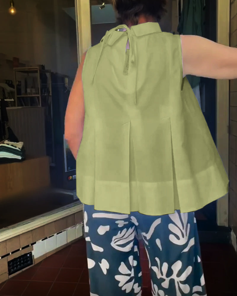 Blouse Sans Manches Unie Simple